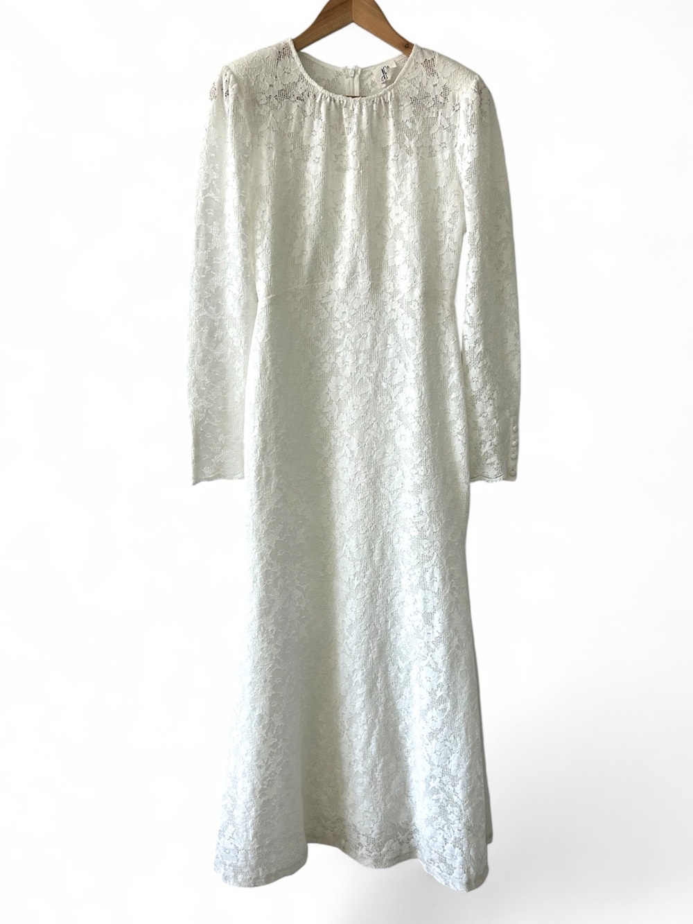 dRA Los Angeles White Floral Long Sleeve Lace Maxi Dress Size M - Picture 3 of 10